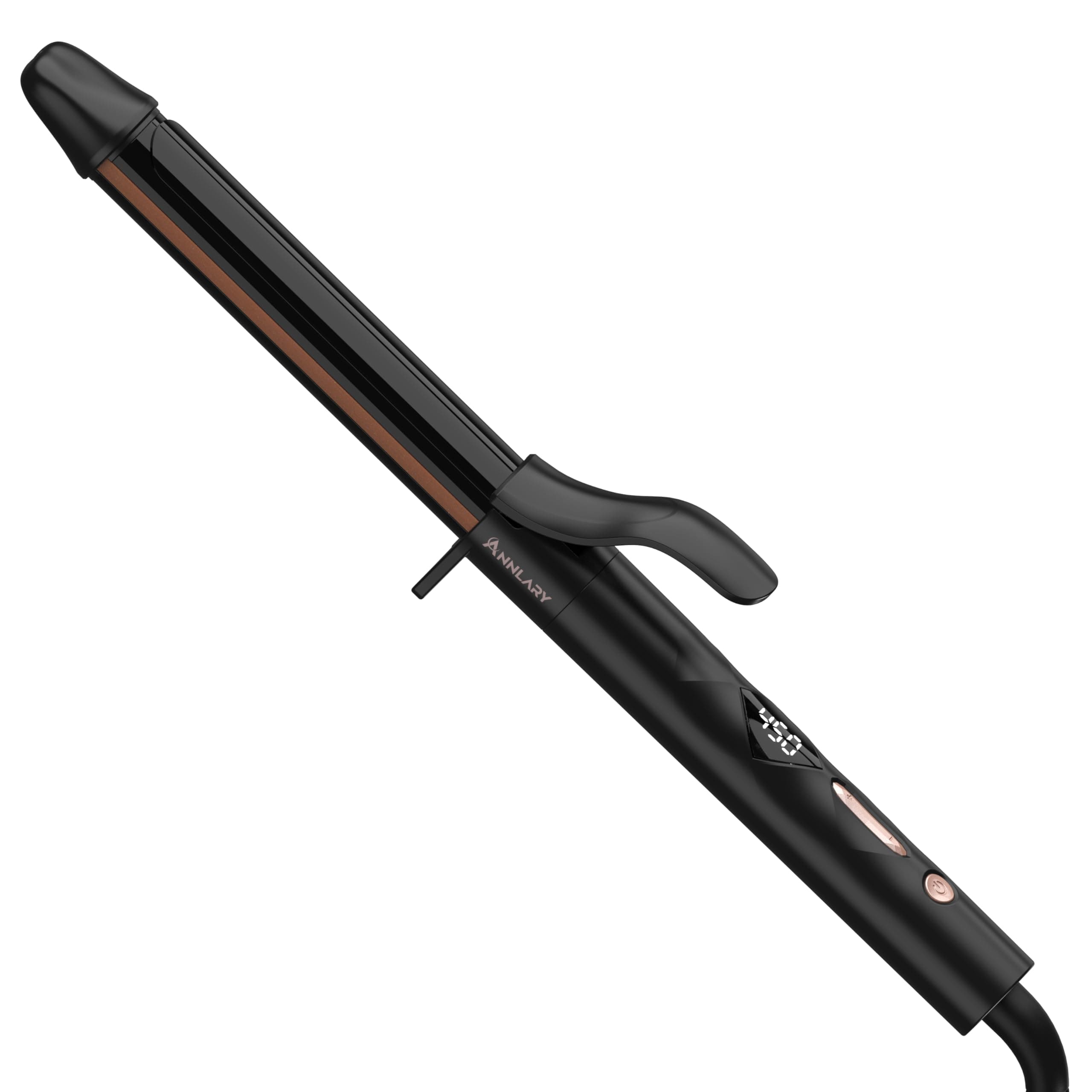 ANNLARY 1 Inch Curling Iron, Titanium Ceramic Hair Curler, Fast Heating Curling Wand with 8 Heat Settings with LED Display for All Hair Types Dual Voltage 110-240V for Travel