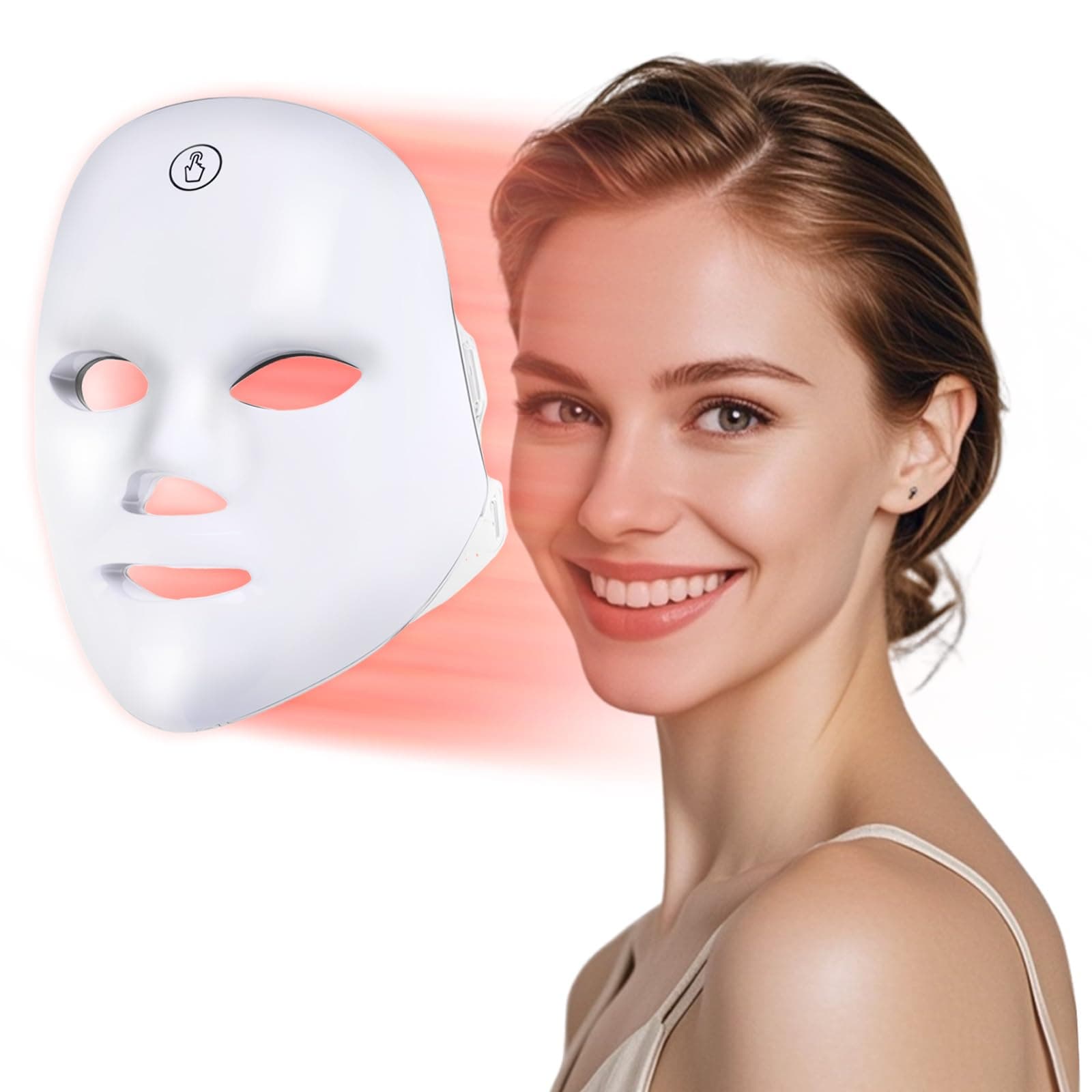 Red Light Therapy for Face,7-1 Colors LED Facial Skin Care Mask, Red Light Mask for Face, Infrared Light Mask Anti-Aging Wrinkle Acne, Rechargeable Portable Home & Travel