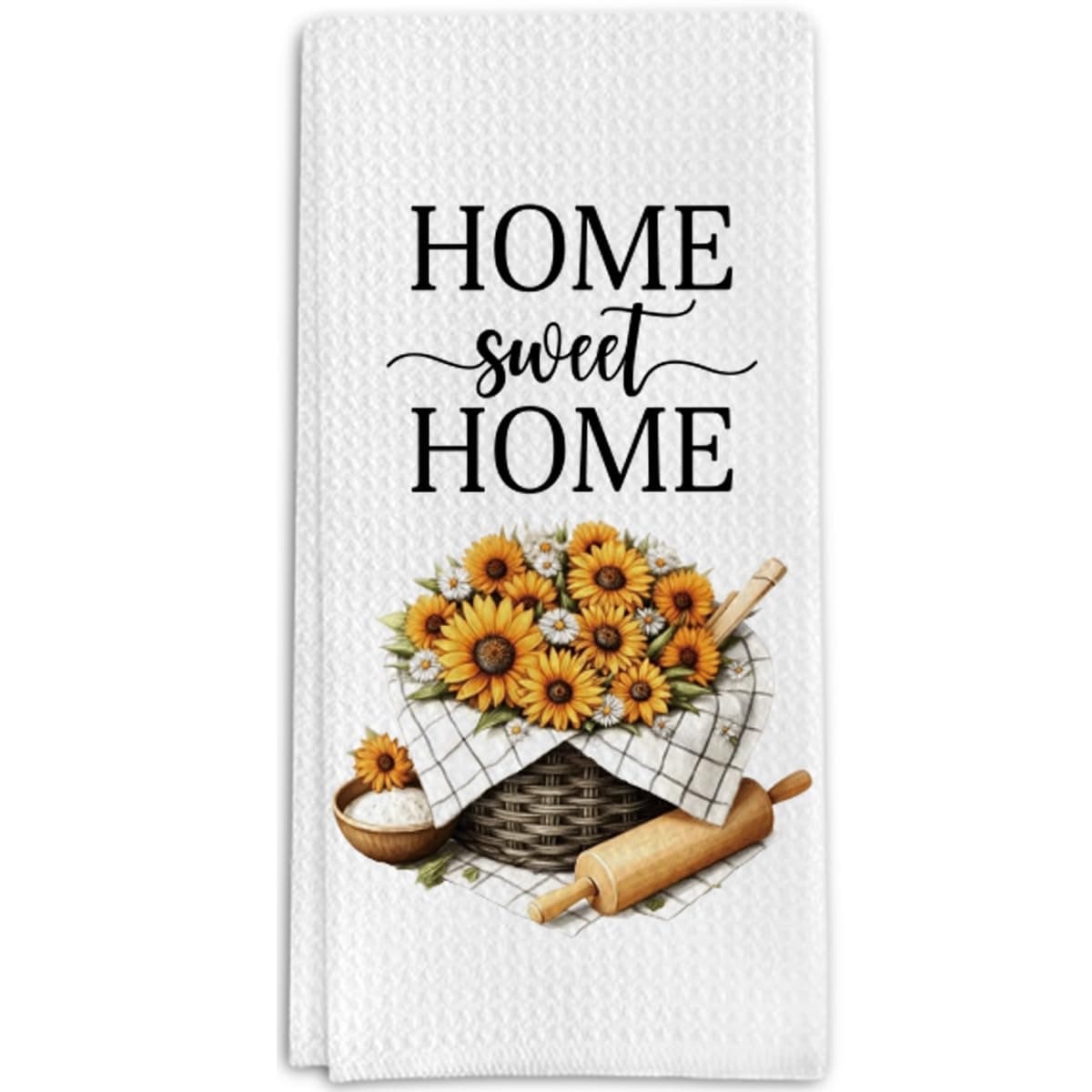 Housewarming Gifts Kitchen Towels, Home Sweet Home Sunflower Decorative Towels for Bar Kitchen Bathroom