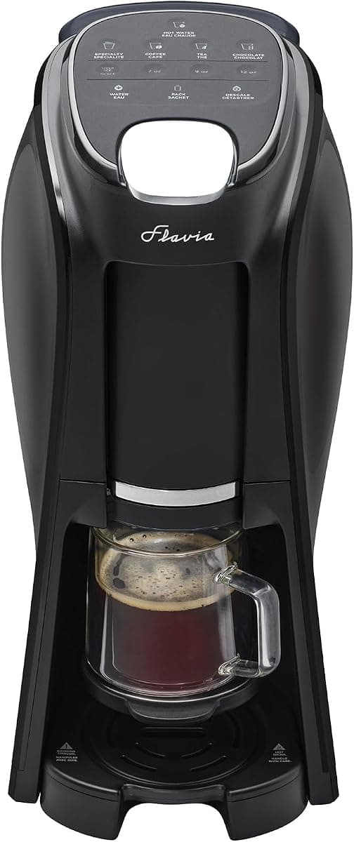 Flavia Aroma Brewer - Coffee Machine, Makes Coffee, Lattes, Tea, and other Hot or Iced Beverages with Single-Serve Freshpacks, Multiple Brew Sizes, Black, Works ONLY with Flavia Freshpacks
