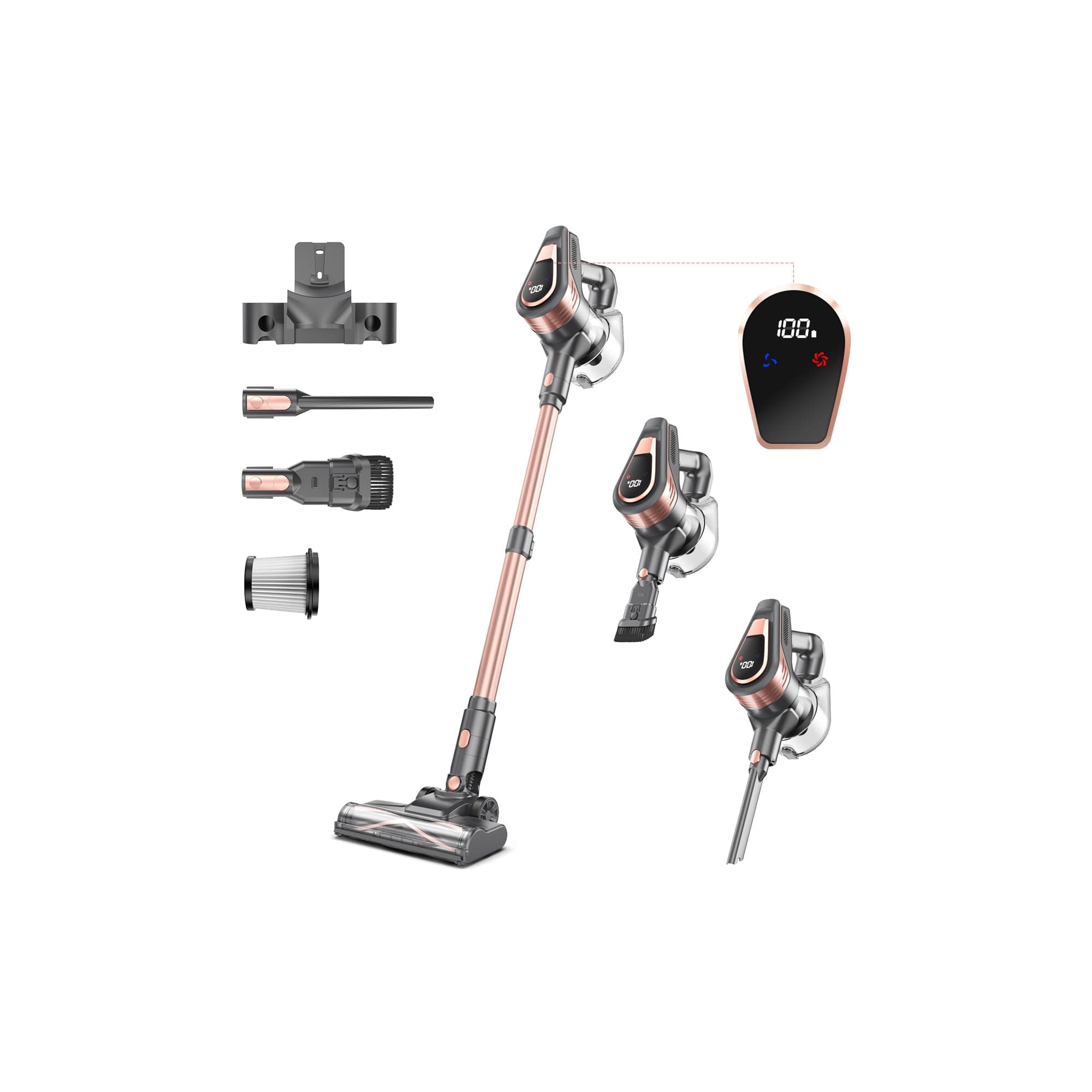 N16 Cordless Vacuum Cleaner, Lightweight Vacuum Cleaners for Home with Powerful Suction, 2600mAh Battery with 45 Mins Runtime, Rechargeable Stick Vacuum Cordless for Hardwood Floor Carpet Pet Hair