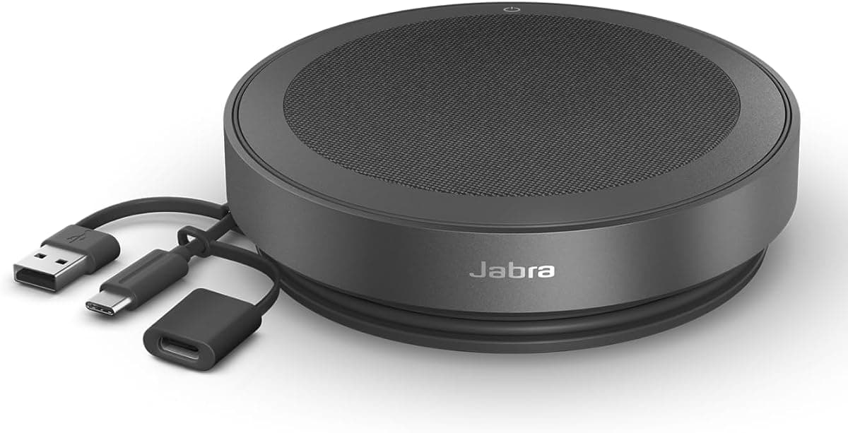 Jabra Speak2 40 Speakerphone - 4 Noise-Cancelling Mics - Dark Grey (Renewed)