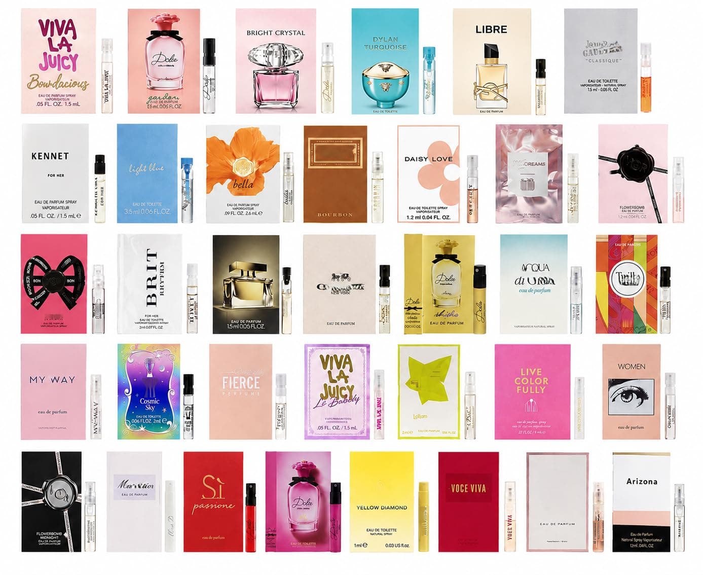 12 Women's Designer Fragrance Sampler Collection Luxury High-End Perfume Vials for Women, Mini Perfume Sample Discovery Set