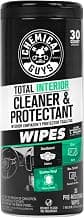 Chemical Guys Total Interior New Car Smell Cleaner & Protectant Wipes – All-in-One Interior Cleaning Wipes for Dashboards, Vinyl, Leather, Fabric & Glass – Cleans & Protects, New Car Scent, 30 Ct