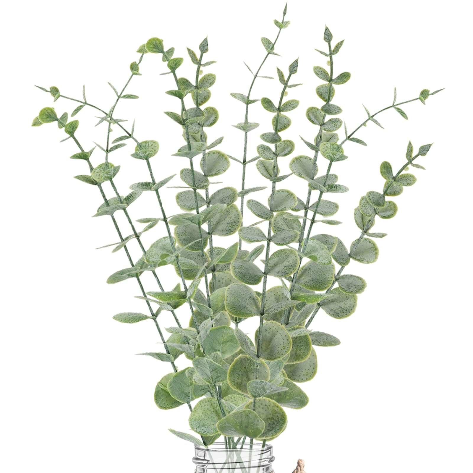 10pcs Eucalyptus Stems Artificial Eucalyptus Leaves Fake Greenery Branches Fake Flowers for Wedding Centerpiece Spring Easter Farmhouse Home Decoration