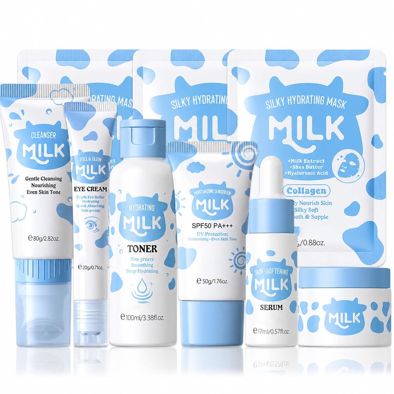 Milk Skincare Set For Women & Girls, Hydrating Milk Skin Care For Teens 10-12, Complete Gift Set Skin Care For Kids, Skincare For Girls 10-12, Self Care Beauty Gift For Her, Mothers Day Gifts Set