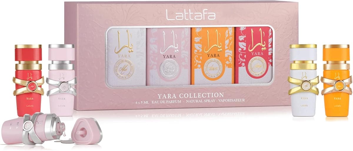 Lattafa Yara Collection – 4 × 5 ml Eau de Parfum Gift Set for Women (Yara + Yara Moi + Yara Tous + Yara Candy)