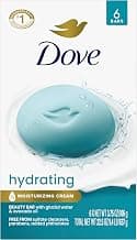 Dove Hydrating Beauty Bar Soap 6 Count, Glacial Water & Avocado Oil, 3.75 oz I Hydrating beauty bar with glacial water and avocado oil for refreshed, soft and healthy-looking skin
