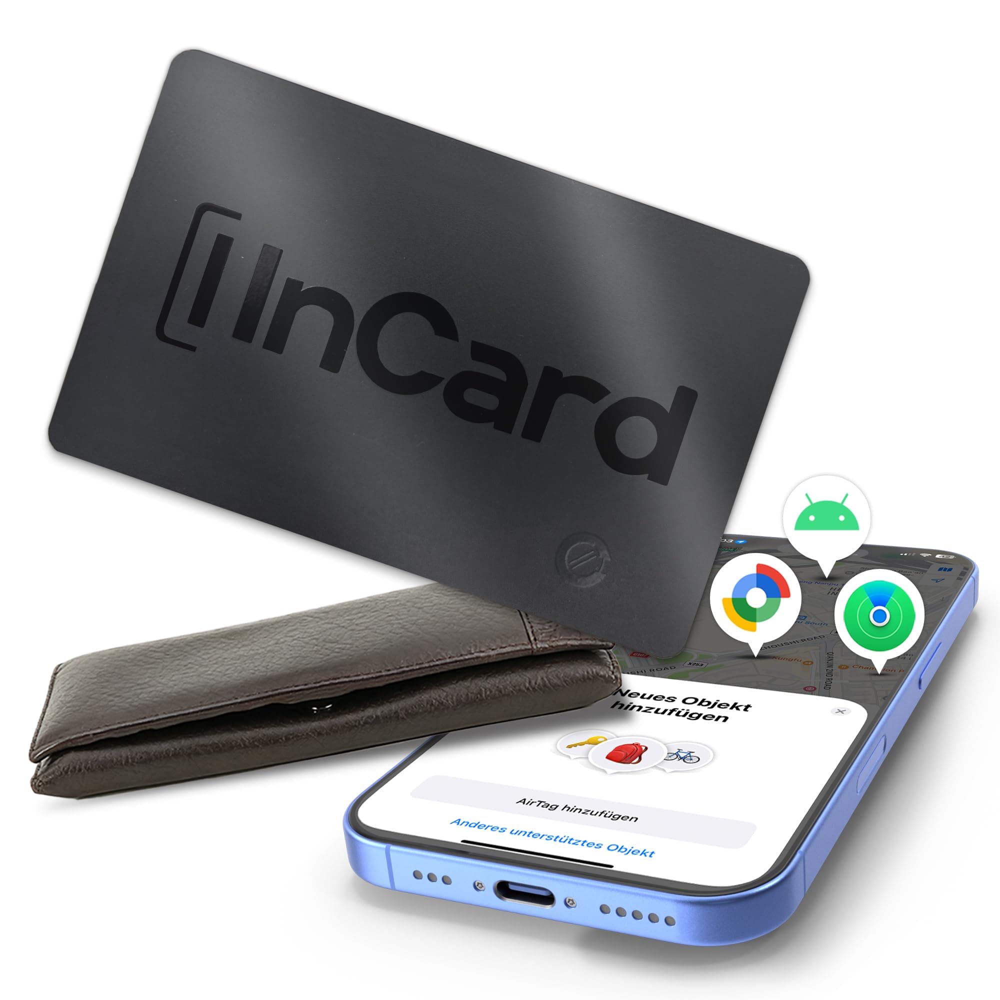 Wallet Tracker (Both iOS and Android) IP68 Bluetooth Smart Finder Card GPS Tracker for Bags Passport Works with Apple Find My (Apple MFi Certified) & Google Find My Device - 5 Year Battery Life