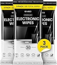 EVEO Electronic Wipes Screen Cleaner - Screen Wipes TV Screen Cleaner Wipes, Computer Screen Wipes, Laptop Screen Cleaner, ipad & Monitor Cleaner, Screen Cleaning Wipes - [90 Wipes + Microfiber Cloth]