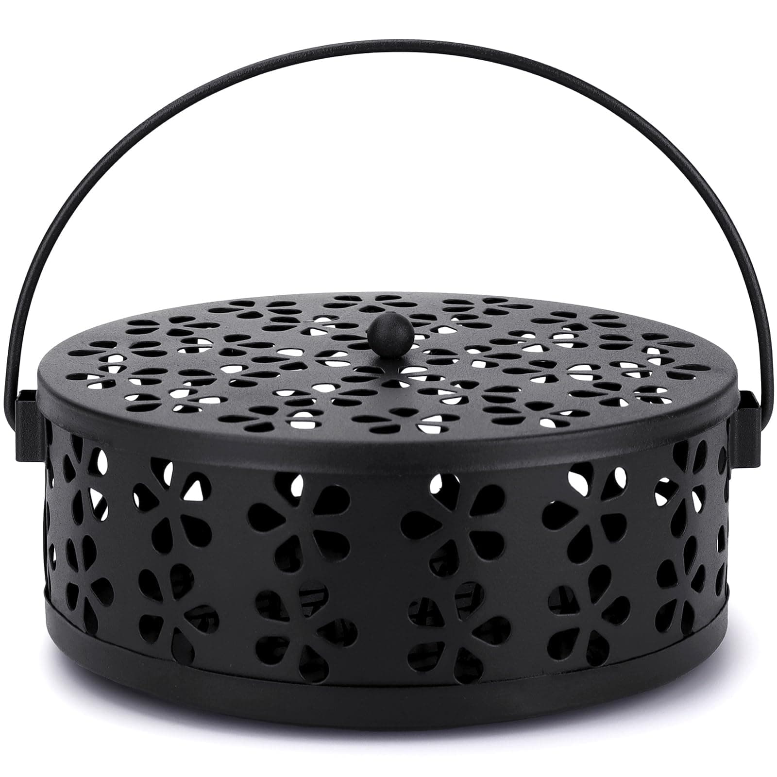 Mosquito Incense Coil Holder Indoor Outdoor Citronella Incense Coil Holder for Home Patio Camping (Black)