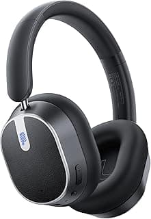 Hybrid Active Noise Cancelling Headphones, 120H Playtime Bluetooth Over Ear Headphones, Bluetooth 6.0 Wireless Headset with Display, 6 ENC Mic, Hi-Res Audio, Transparency Mode for Travel Game Black