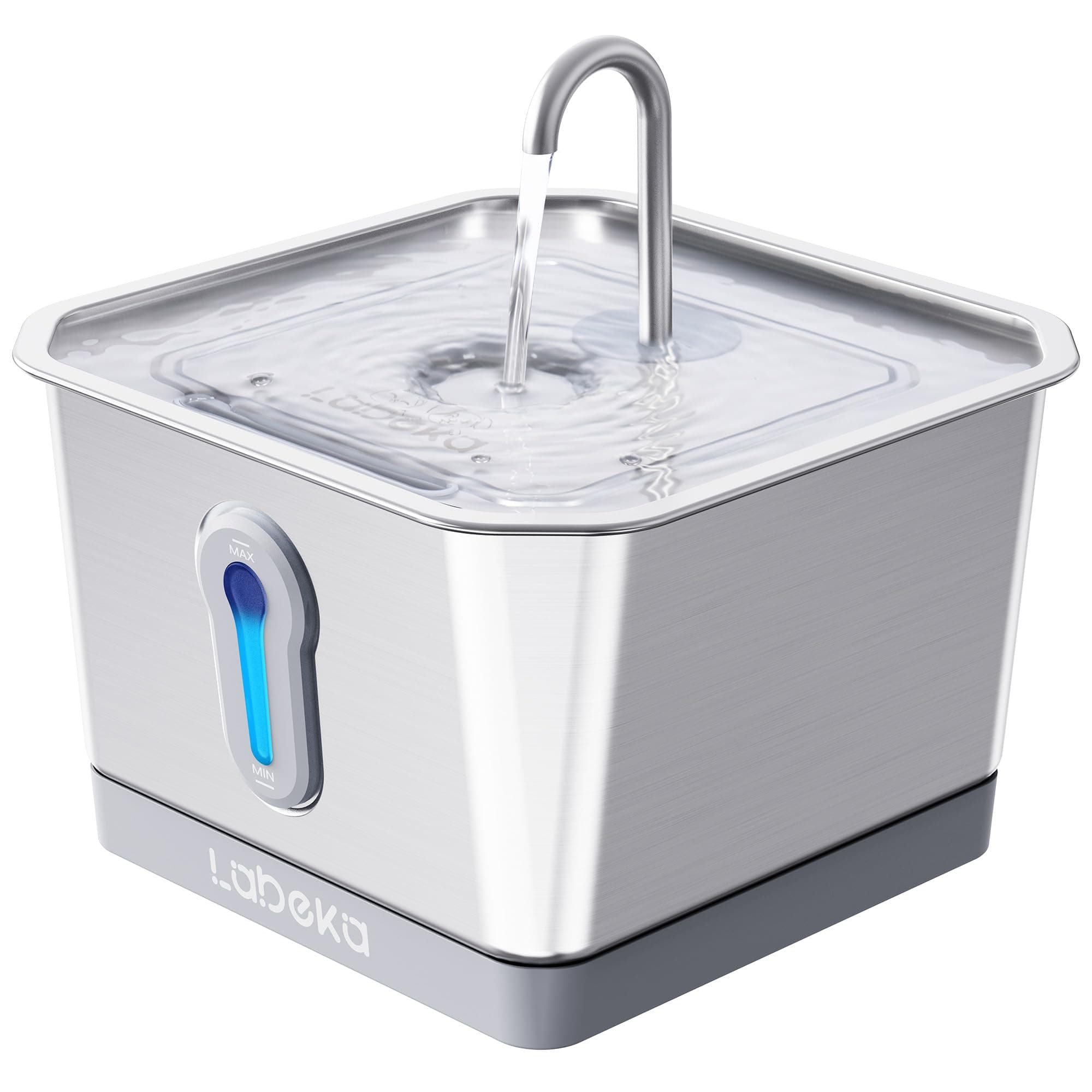135oz/4L Wireless Cat Water Fountain, [304 Stainless Steel]&[Water and Electricity Separation Safety Design], Pet Fountain for Cats Inside, Easy to Clean for Cats and Dogs (Silver+2Filters)