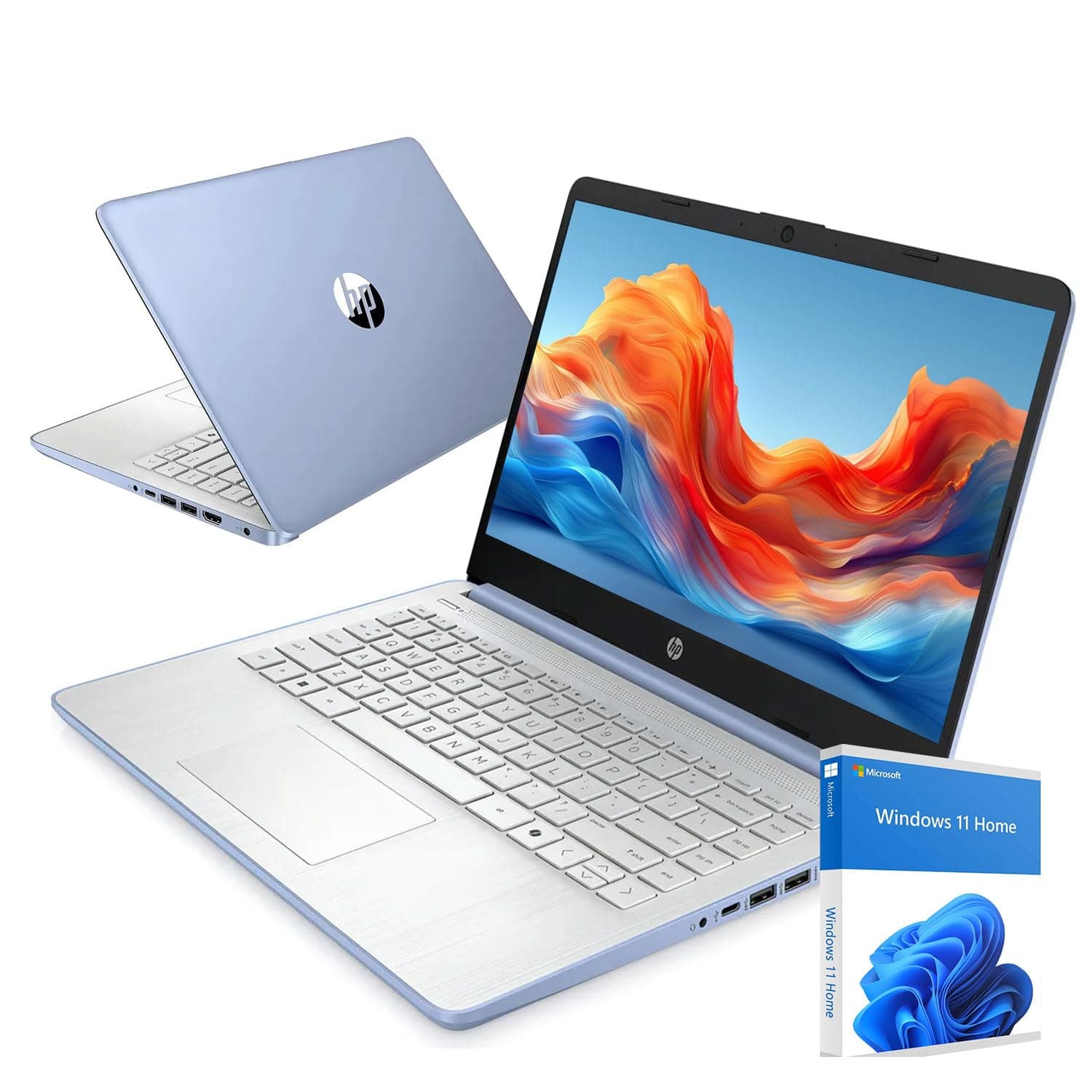 HP Ultrabook 14 Laptop Computer Business Study & Home 2026, MS Office for The Web + Win11 Home, Quad-Core Intel CPU, 4GB, 128GB SSD, WiFi 6