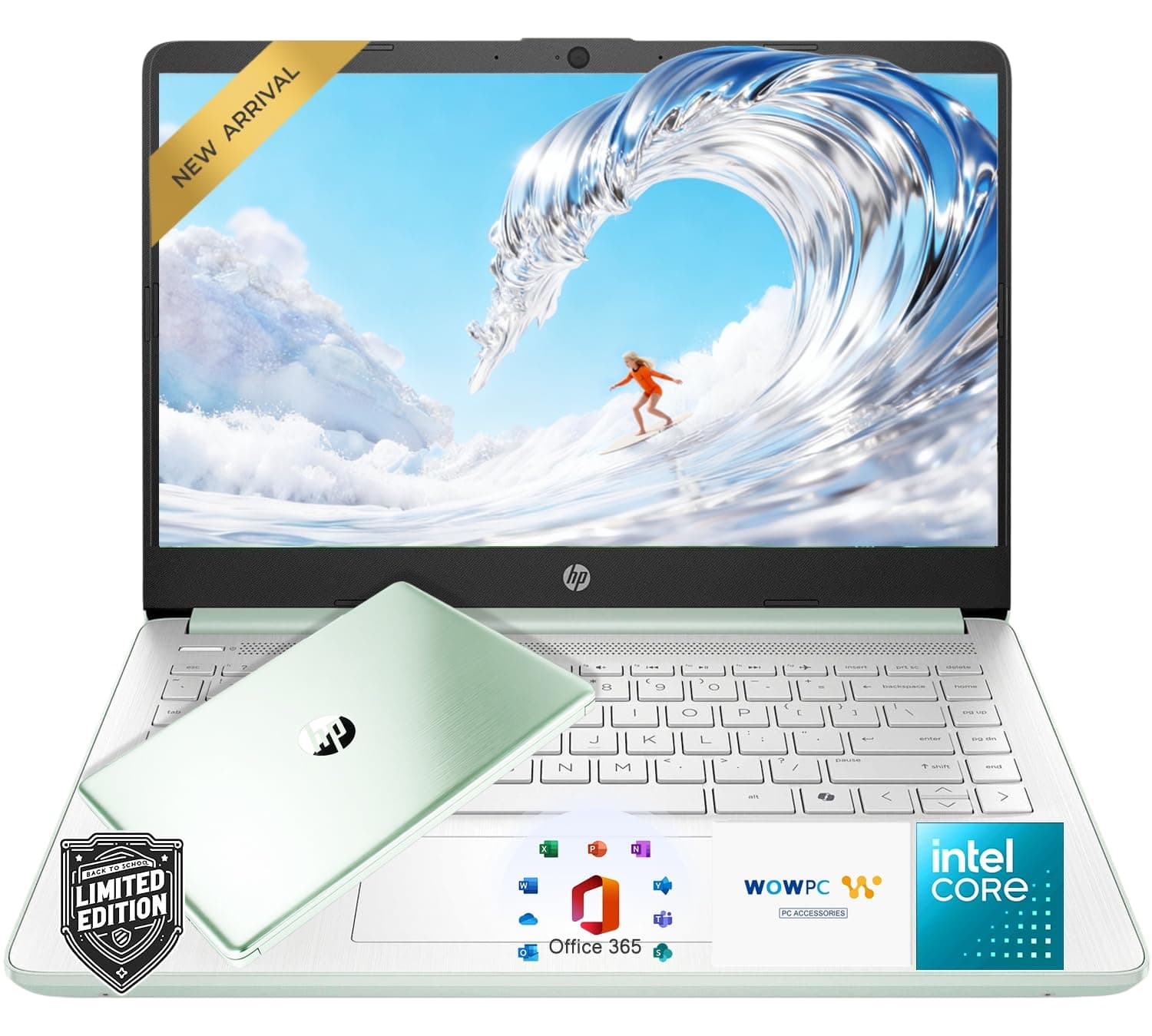 HP 14" Everyday Laptop • Copilot AI • Latest Intel 4-Core N150 Processor • 128GB SSD + 1TB Cloud Storage • 2026 Edition • Windows 11 • Microsoft 365 • Thin & Portable • w/o Mouse