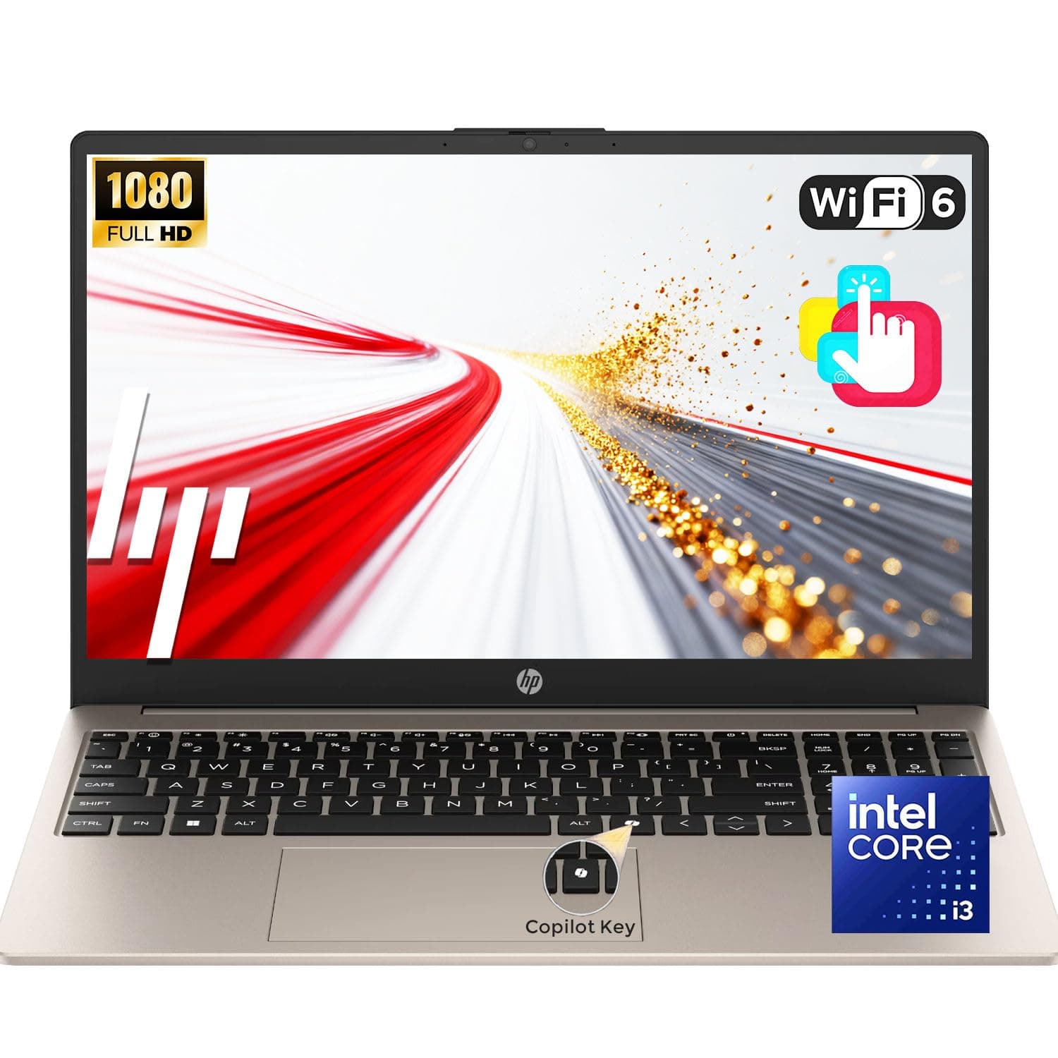 HP Latest 15.6" FHD Touchscreen Lapto Computer | 2026 Edition | Intel 13th 8 Cores i3 CPU (Beat 11th i5) | 8GB RAM | 256GB SSD | AI Copilot Key | Wi-Fi 6 | Windows 11 with Office 365 for The Web