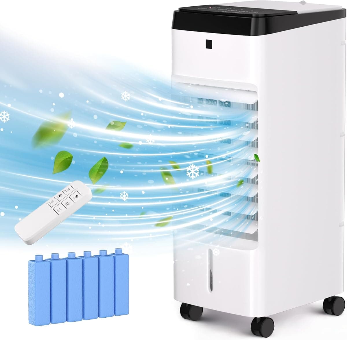 MEPTY Swamp Cooler, Windowless Portable Air Conditioners with 120°Oscillation, Evaporative Air Cooler with Remote,12H Timer, Air Cooler Fan with 3Modes&Speeds for Bedroom Indoor Room