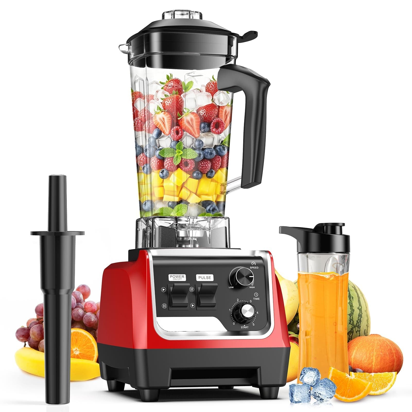 1800W Blender for Smoothies, Countertop Blenders for Kitchen with 70 Oz BPA-Free Pitcher and 20 oz To-Go Cup, 28000 RPM High-Speed Motor Blender for Ice Crushing, Frozen Drinks, Milkshakes (Dark Red)