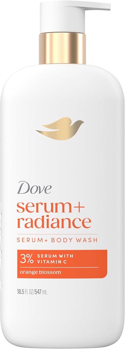 Dove Exfoliating Body Wash Glow Recharge Energizes & illuminates skin 3% brightening serum with vitamin C 18.5 oz