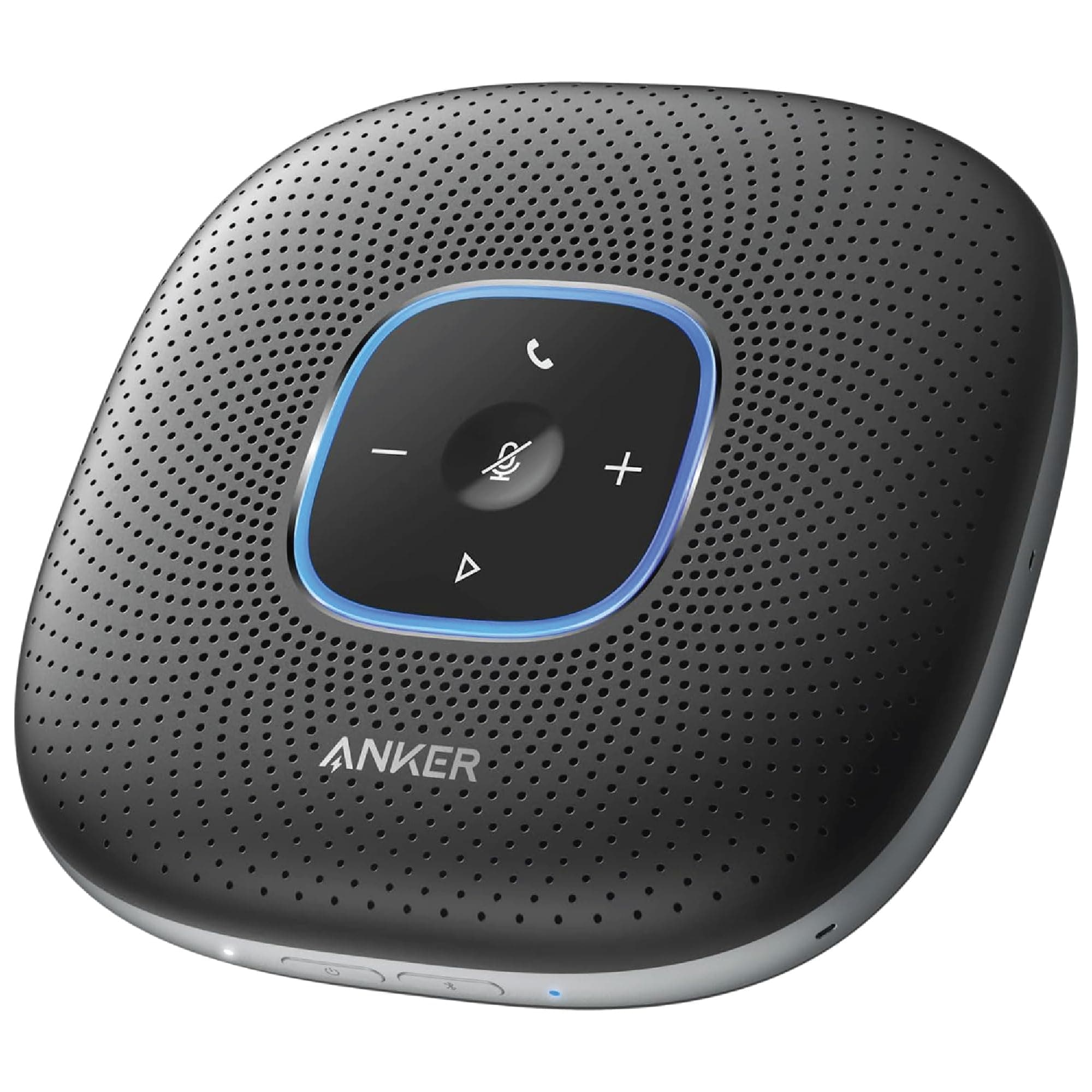 Anker PowerConf Bluetooth Speakerphone with 6 Microphones, Enhanced Voice Pickup, 24 Hour Call Time, Bluetooth 5, USB C Connection, Compatible with Leading Platforms (Renewed) (Black)