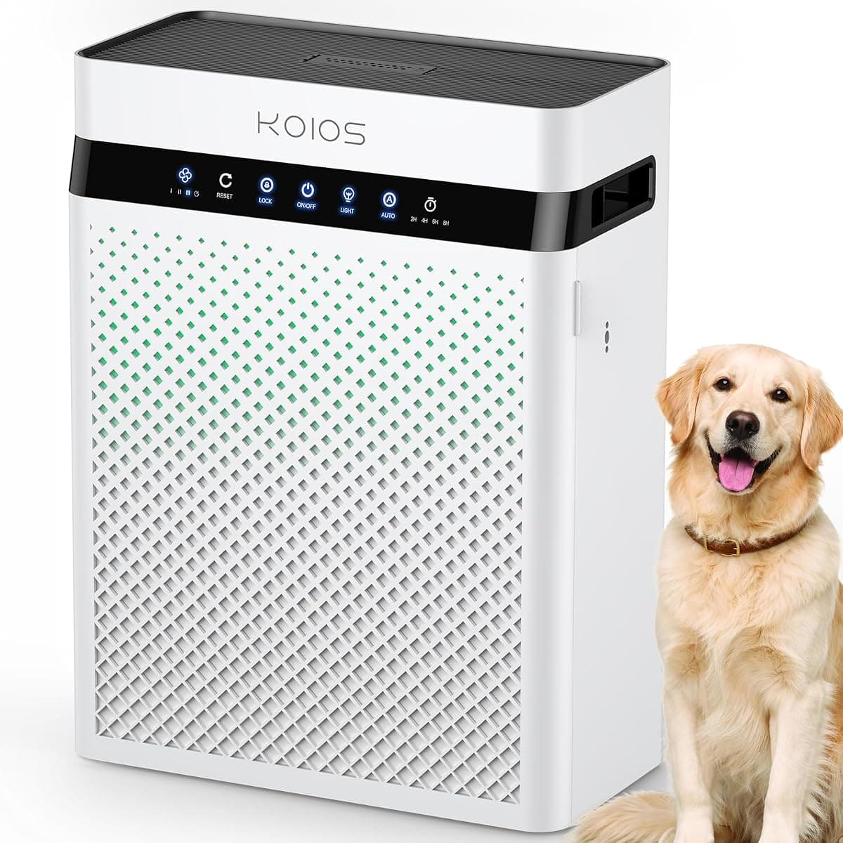 KOIOS Air Purifiers for Home Large Room up to 2400sq.ft, Air Purifier for Home Pets with Washable HEPA Filter, Air Quality Sensor & Aromatherapy, Air Cleaner for Bedroom, Dorm, Office K03