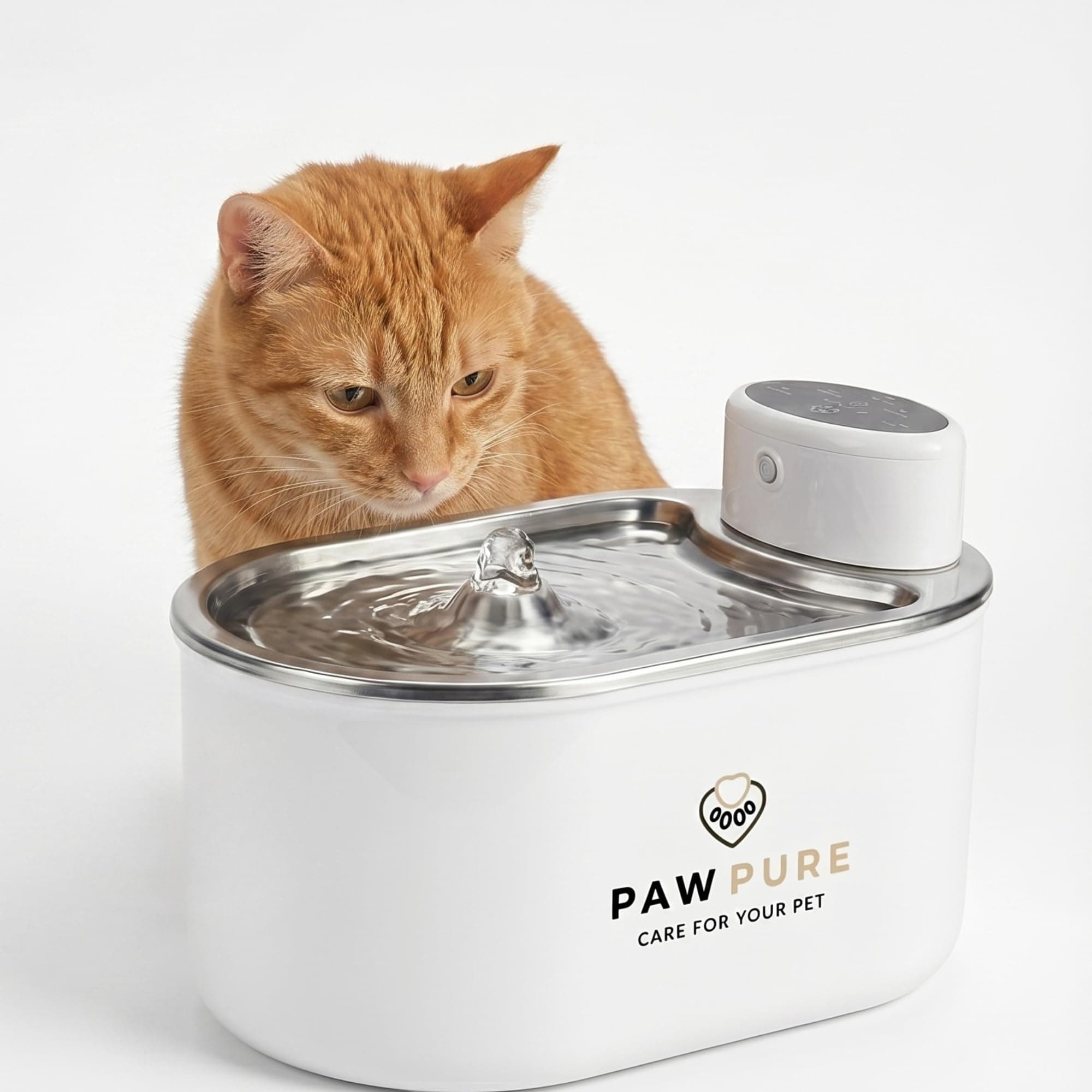 Cat Water Fountain Stainless Steel & Cordless Dog Water Fountain, Automatic Pet Water Dispenser Bowl, Wireless 30-Day Battery, 20dB Ultra-Quiet, for Cats & Small/Medium Dogs, 3L/108oz