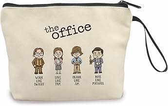 The Office Merchandise Makeup Bag with Zipper and Handle, The Office Merch Canvas Cosmetic Bag (Style - 1)