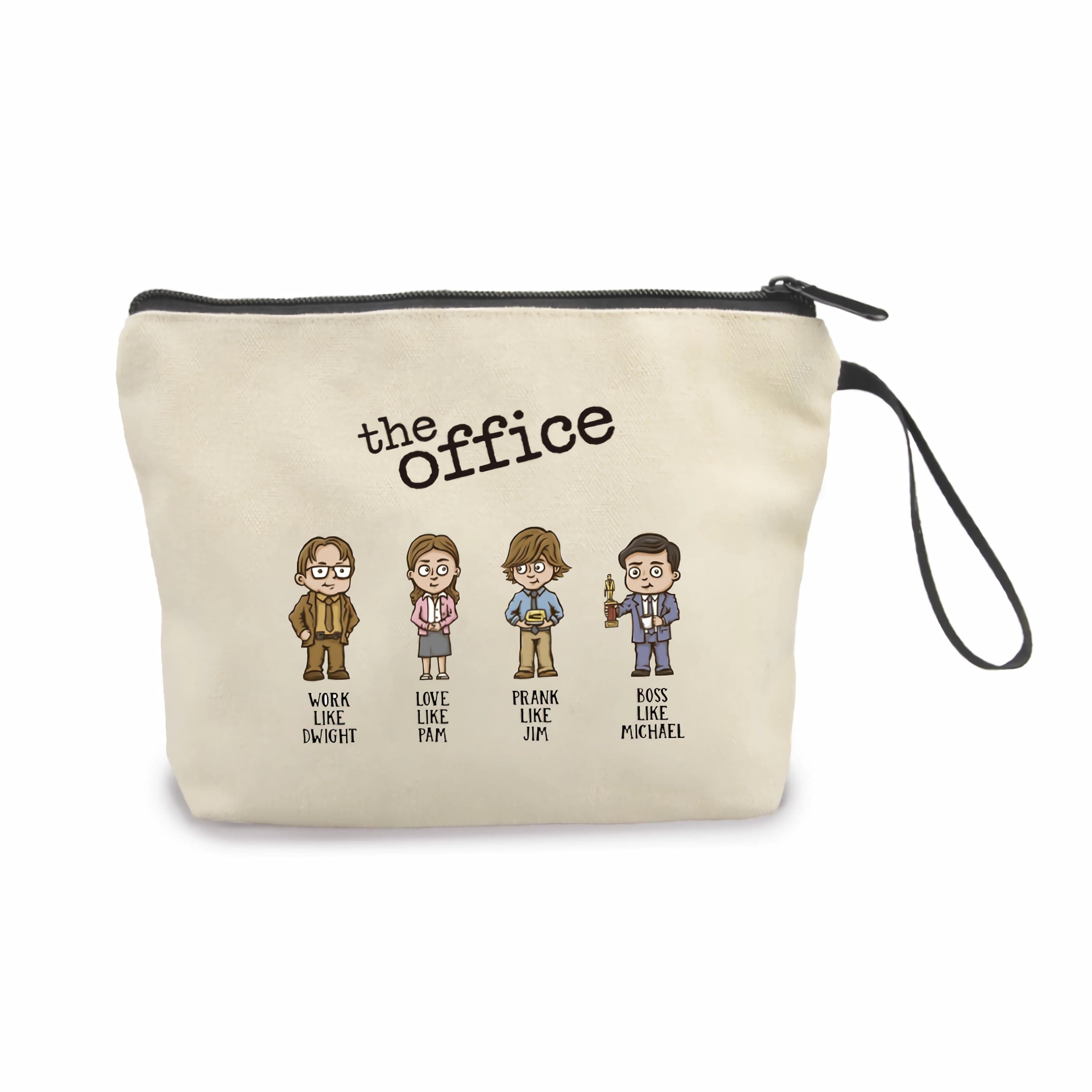 The Office Merchandise Makeup Bag with Zipper and Handle, The Office Merch Canvas Cosmetic Bag (Style - 1)