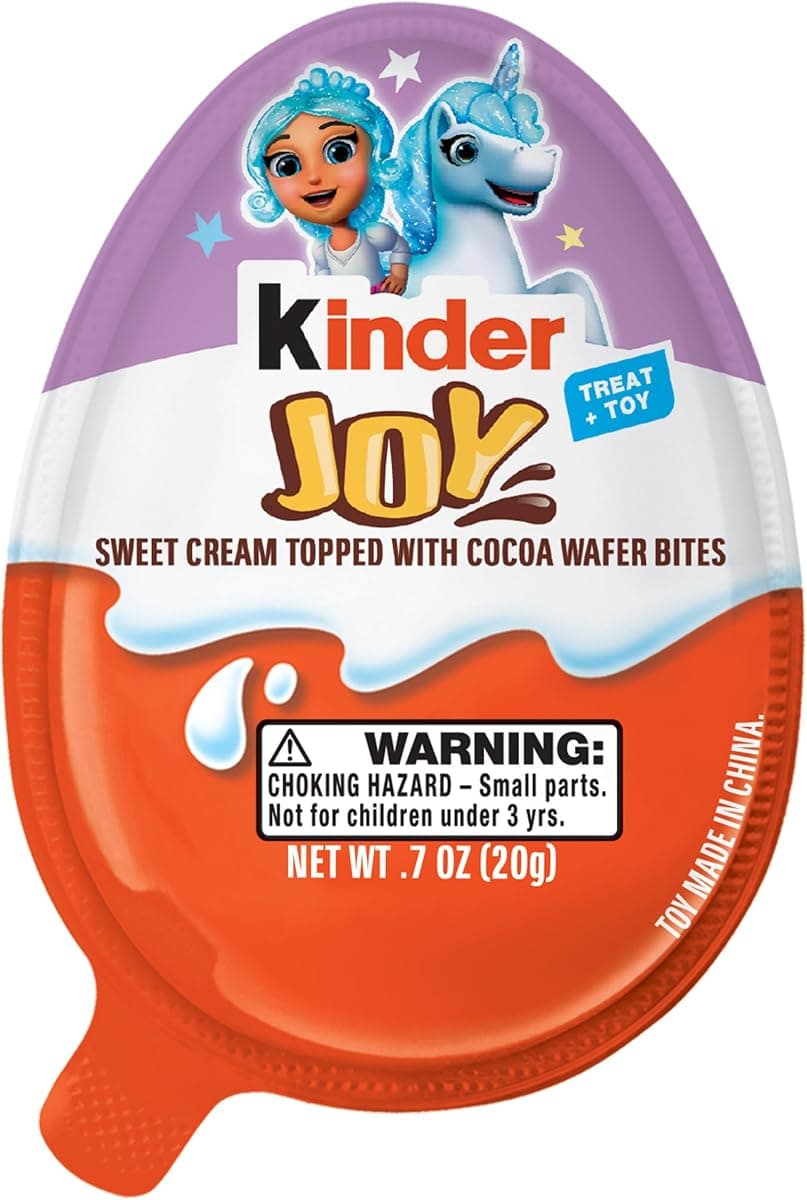 Kinder Joy Egg, Treat Plus Toy, Sweet Creams and Chocolatey Wafers, Individually Wrapped, 0.7 oz