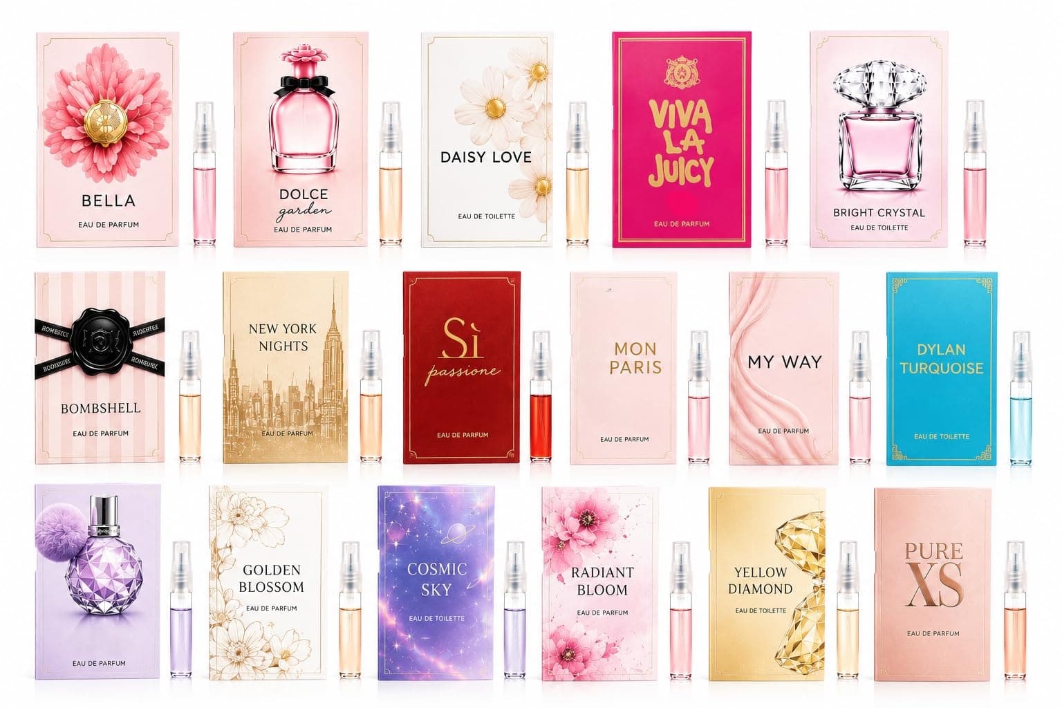 12 Perfume Sample For Women Trial Set - Best Rated Lot High End Designer Fragrance Sampler Discovery Kit