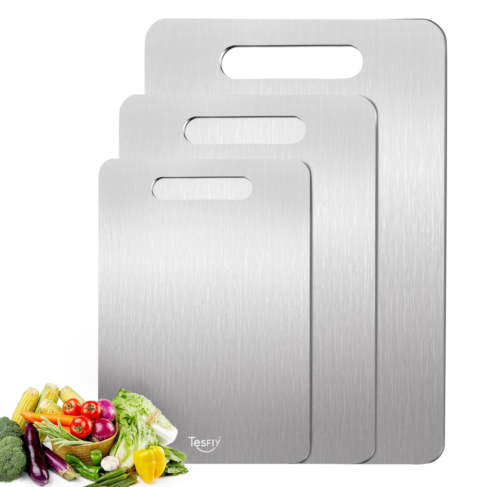 3 Pack Titanium Cutting Board,-100% Pure Titanium Cutting Boards For Kitche,Easy to clean, For Cutting Meats, Fruits And Vegetables,M+L+XL