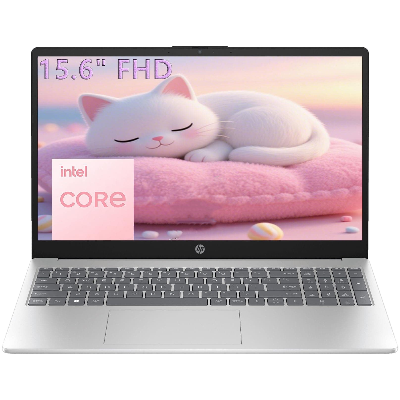 HP 15.6" FHD Laptop 2026 Edition with Copilot AI, 8GB RAM, 256GB SSD, Intel Processor, Long Battery Life, Lightweight 3.64 lbs, Microsoft 365, Windows 11 for Students & Office