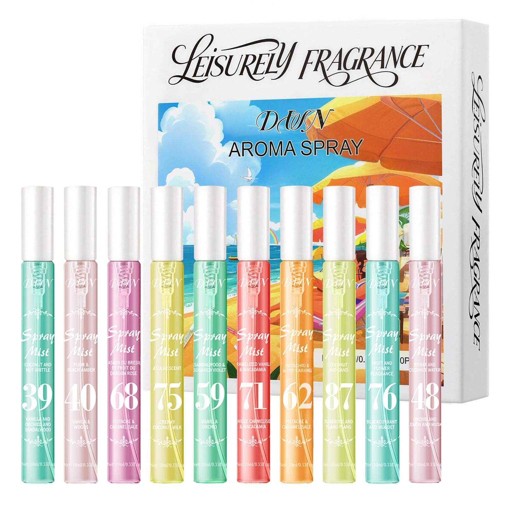 Hair Perfume Fragrance Mist, Perfume for Women, Travel Size Perfume Set with 10 Scents, Long-Lasting Fresh Fruity Spray, Ideal Gift for Christmas, Valentine’s Day, Mother’s Day