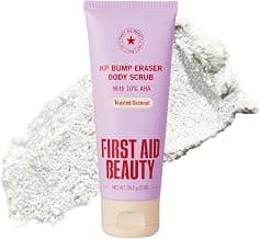First Aid Beauty - KP Bump Eraser Body Scrub, Keratosis Pilaris Exfoliator with Glycolic and Lactic acids, Helps Reduce Chicken Skin Bumps, Safe for Sensitive Skin