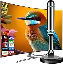 Digital Antenna for Smart TV Indoor, TV Antenna for Local Channels, Strong Magnetic Base TV Antenna Indoor for Easy Installation, Long Range Reception for 4k 1080p, Support All Smart/Old TVs (Blue)