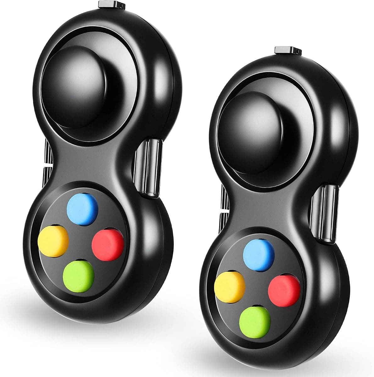 Skylety 2 Pcs Fidget Toys for Adults Controller Fidget Pad Stress Relief Cube Clicker Game Controller Sensory Educational Toy for ADHD Autism Relief Stress Anxiety(Black Style)