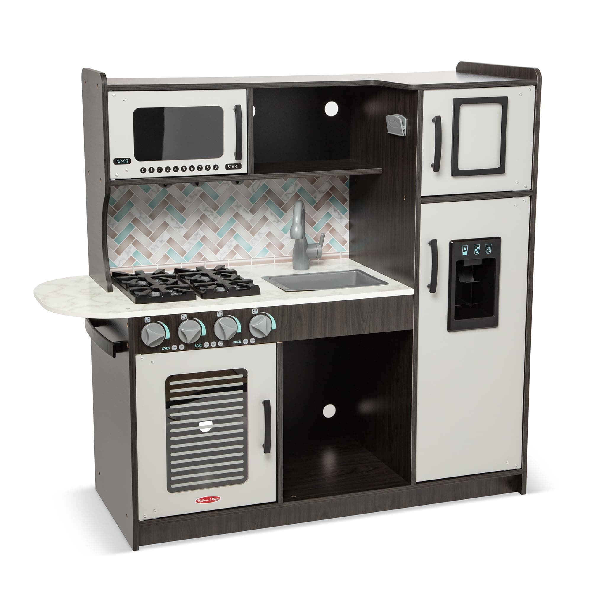 Melissa & Doug Wooden Chef's Kitchen Set for Kids with Play Kitchen Accessories & “Ice” Cube Dispenser, Preschool Learning Toys for Girls & Boys 3+ - FSC Certified
