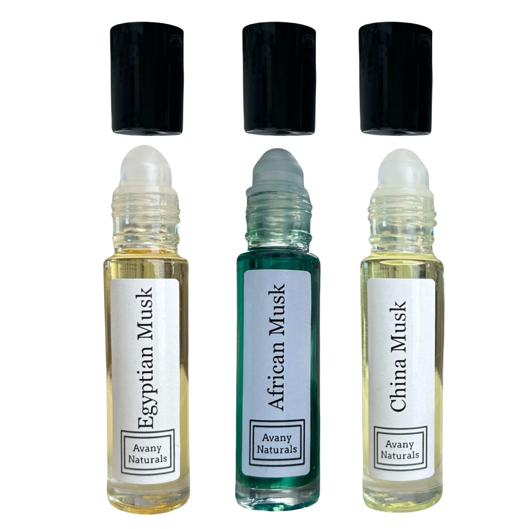 Sample Musk Oil Fragrances - Egyptian, African, China - Unisex Perfume Oil for Men Women, Roll on Scented Oil, Travel Size (Musk Oils EAC)