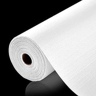 Drawer and Shelf Liner, Non-Slip Kitchen Cabinet Liners Non-Adhesive Thick Strong Grip Waterproof Washable Mats Protect Dresser Shelves Cupboard Bathroom Cabinets, White, 12 in X 10 FT