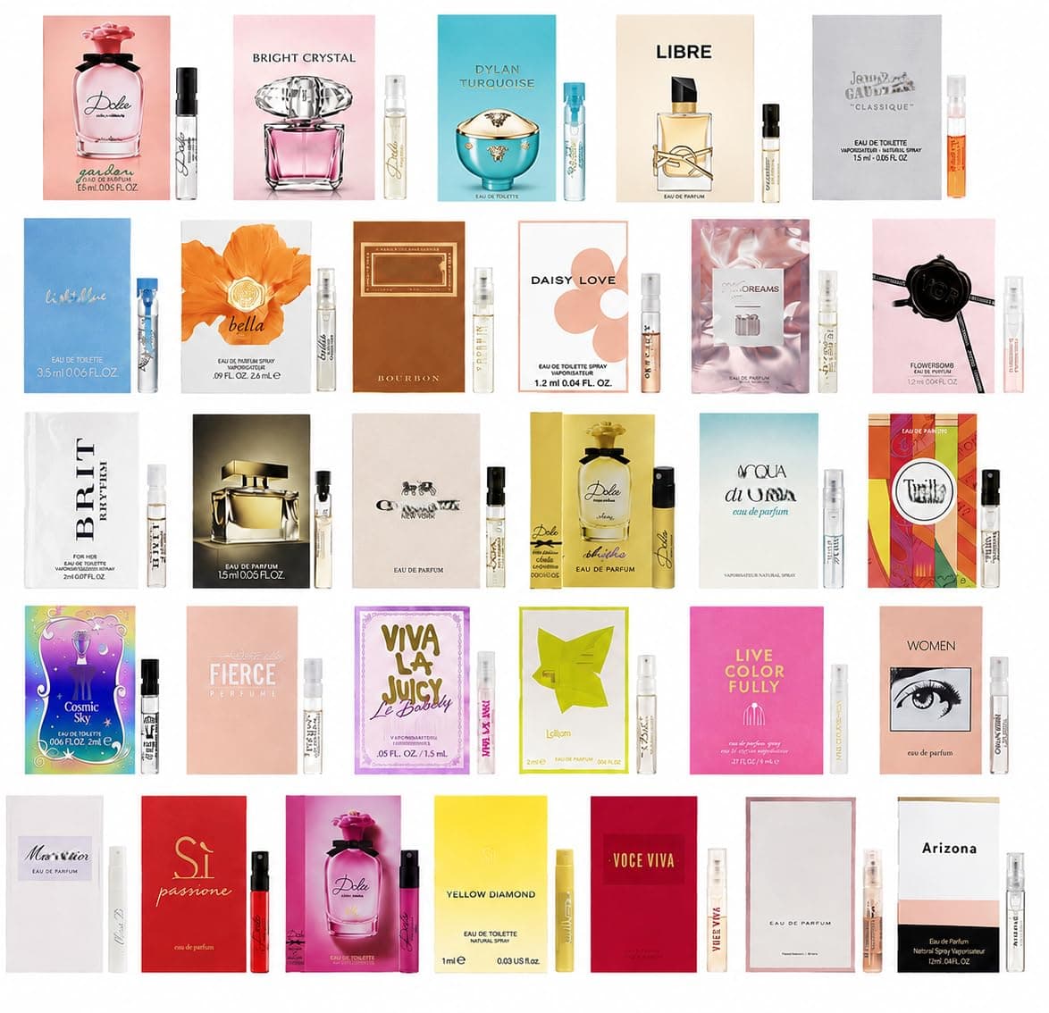 Perfume Gift Set for Women – 9 Designer Fragrance Samples, Mini Sampler Vials, Travel Size Fragrance Gift Kit