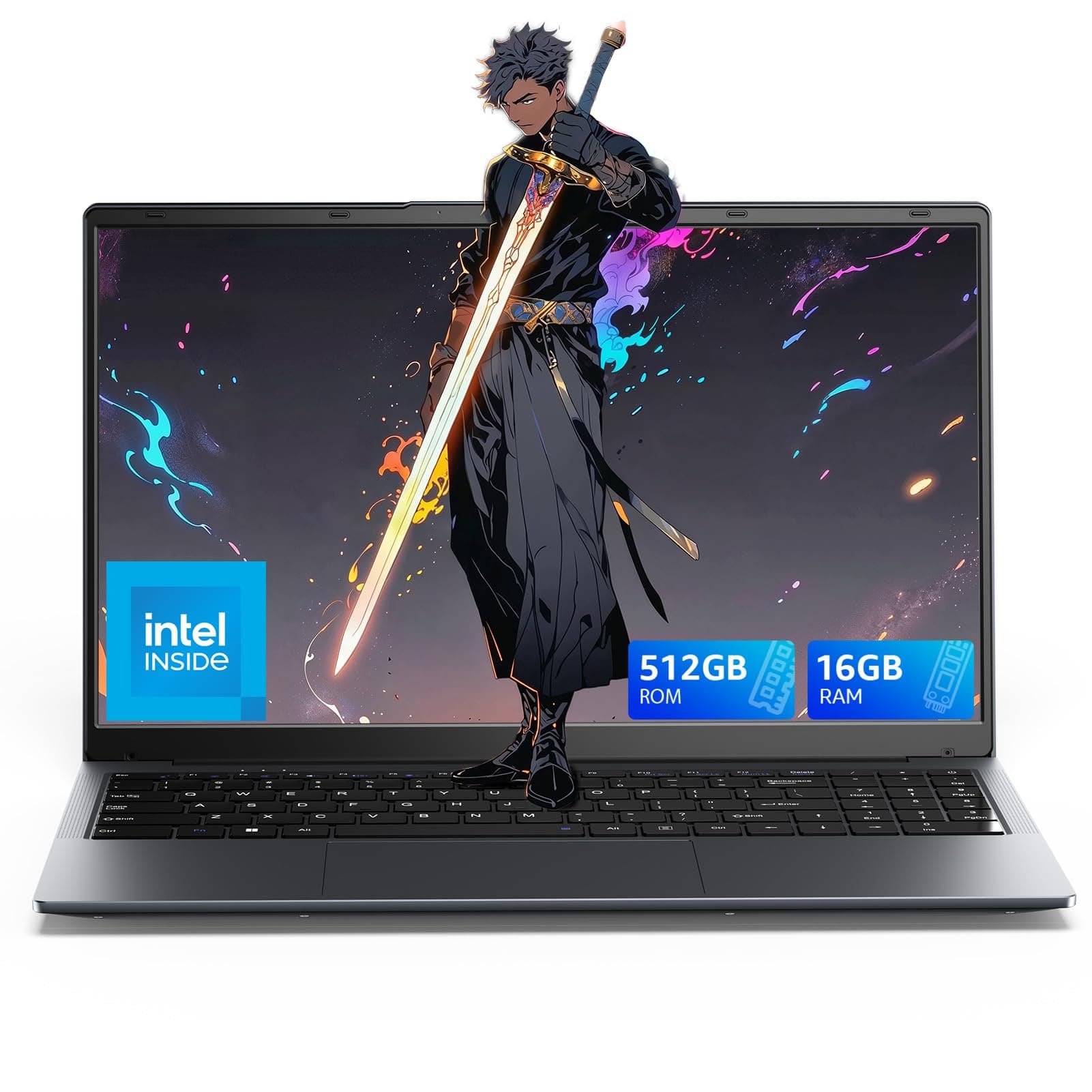 KAIGERR Laptop, 2026 New Laptop Computer with Intel Quad-Core Processor(Up to 3.4GHz), 16GB RAM 512GB NVMe SSD, 15.6" FHD Display, Windοws 11/Student/Business Laptop, HDMI, USB3.2, Long Battery Life