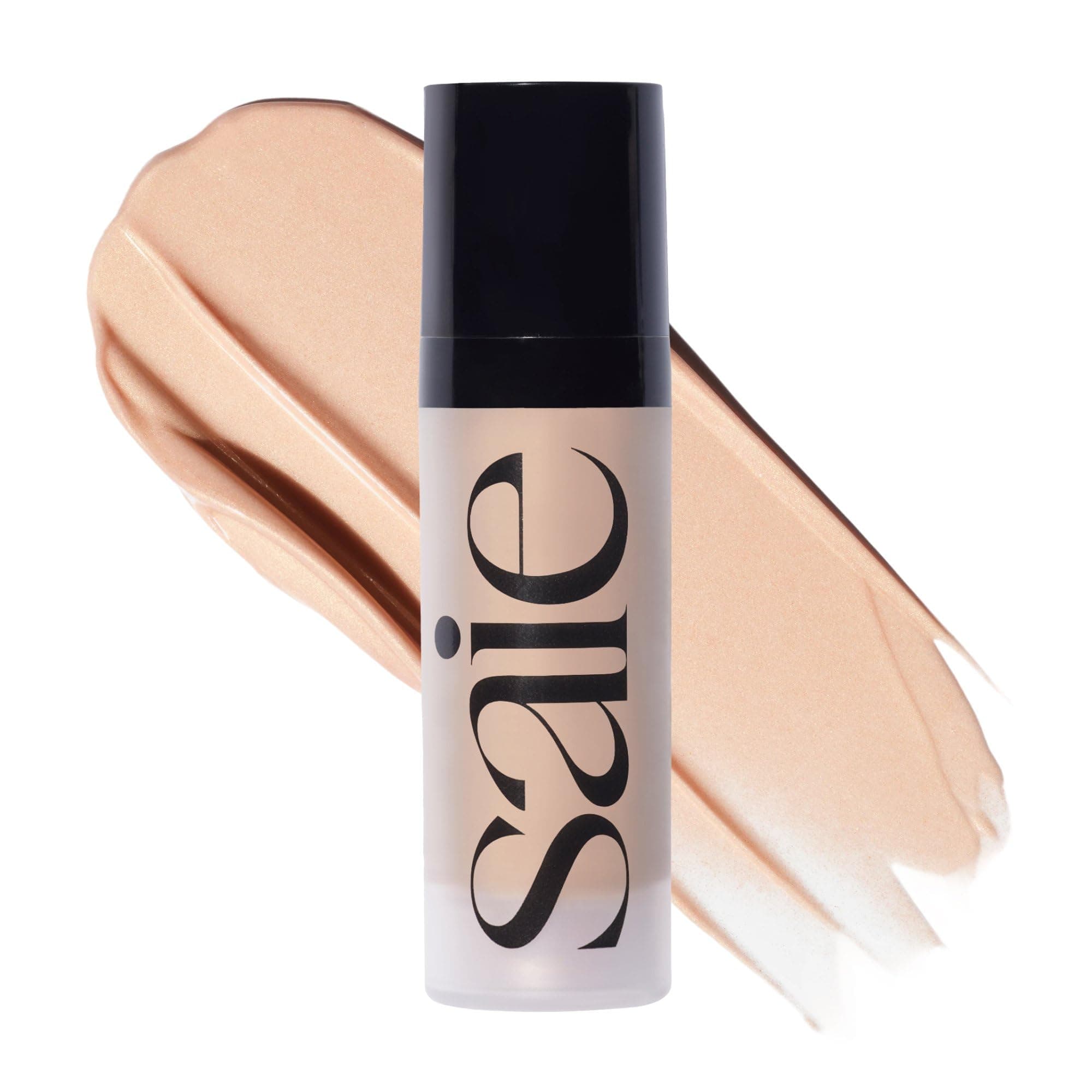 Saie Mini Glowy Super Gel - Hydrating Makeup Primer and Illuminating Glow Serum Enriched with Vitamin C and Squalane Oil - All-Over Liquid Highlighter Makeup for Instant Glass Skin - Warmglow (0.5 oz)