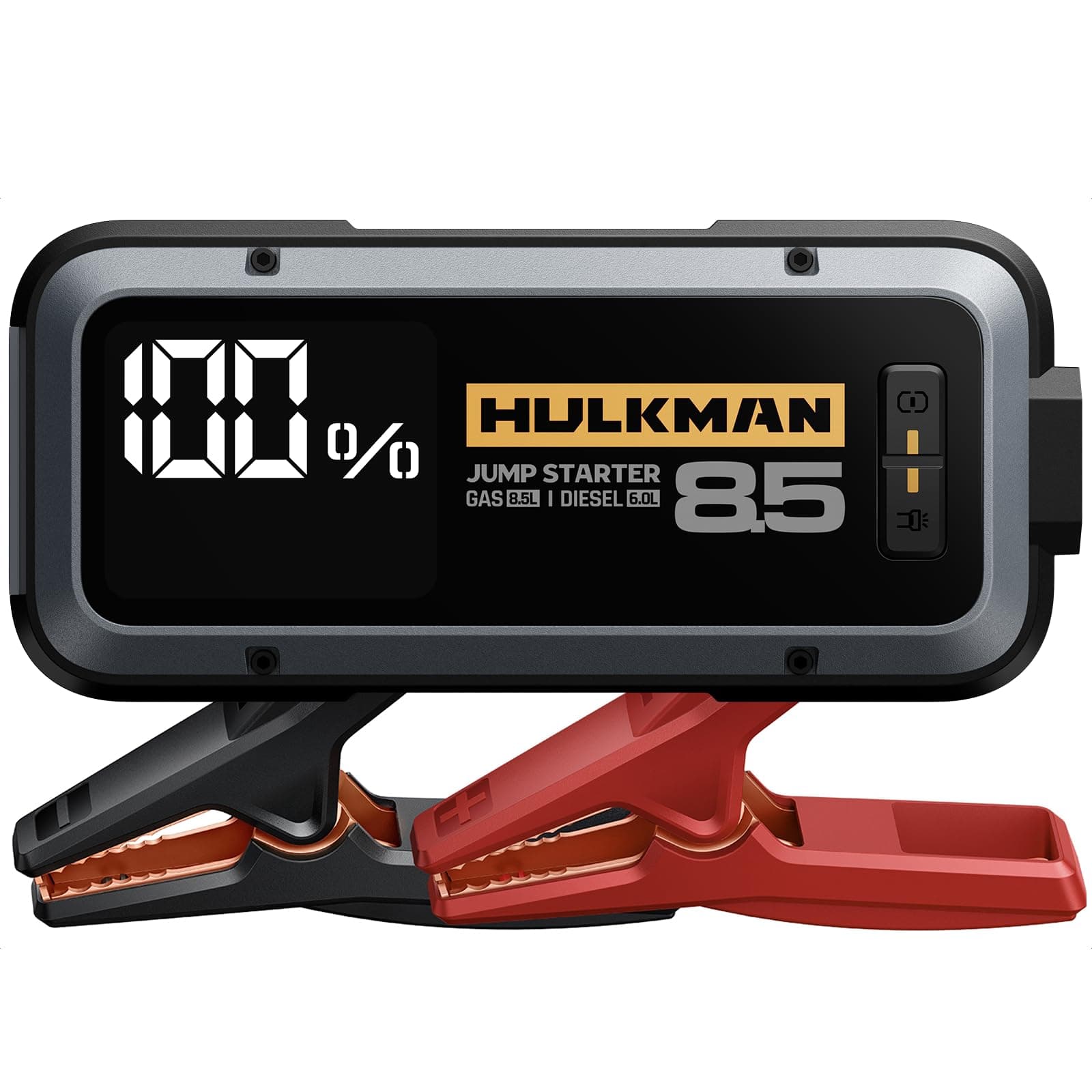 Hulkman Alpha85 Smart Portable Jump Starter, 2000A Battery Booster Pack with LED Display, Flashlight, 74Wh Power Bank & Jumper Cable, 12V Jump Box for up to 8.5L Gas & 6.0L Diesel, Cars, SUVs & Trucks