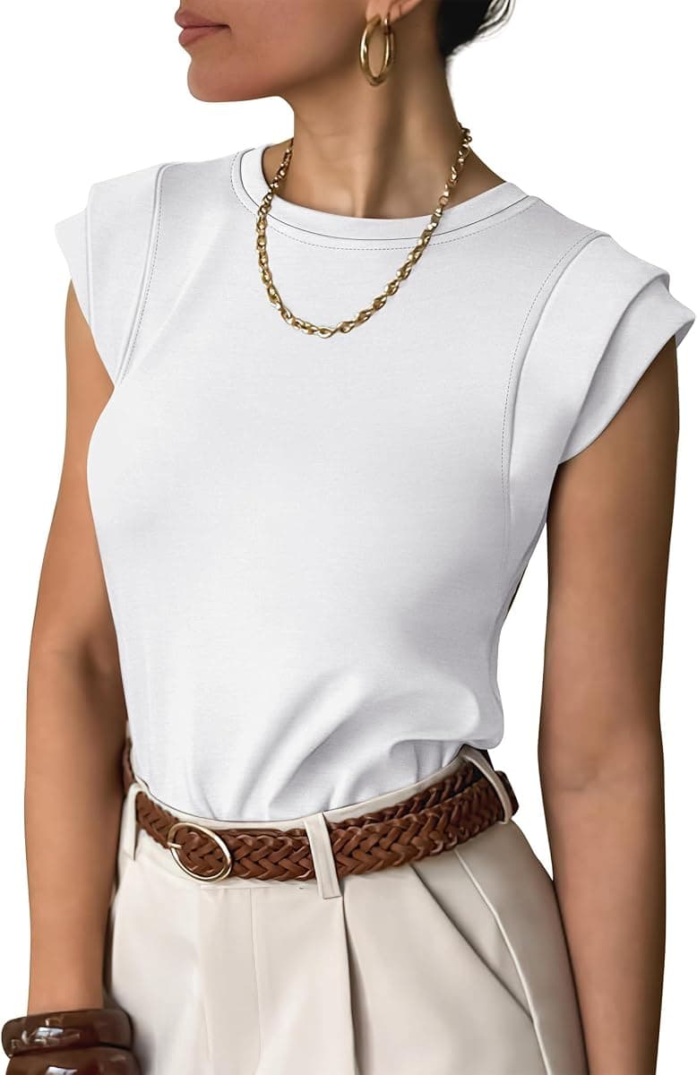 ANRABESS Business Casual Tops for Womens Cap Sleeve Summer Dressy Shirts 2026 Trendy Work Office Outfits Clothing