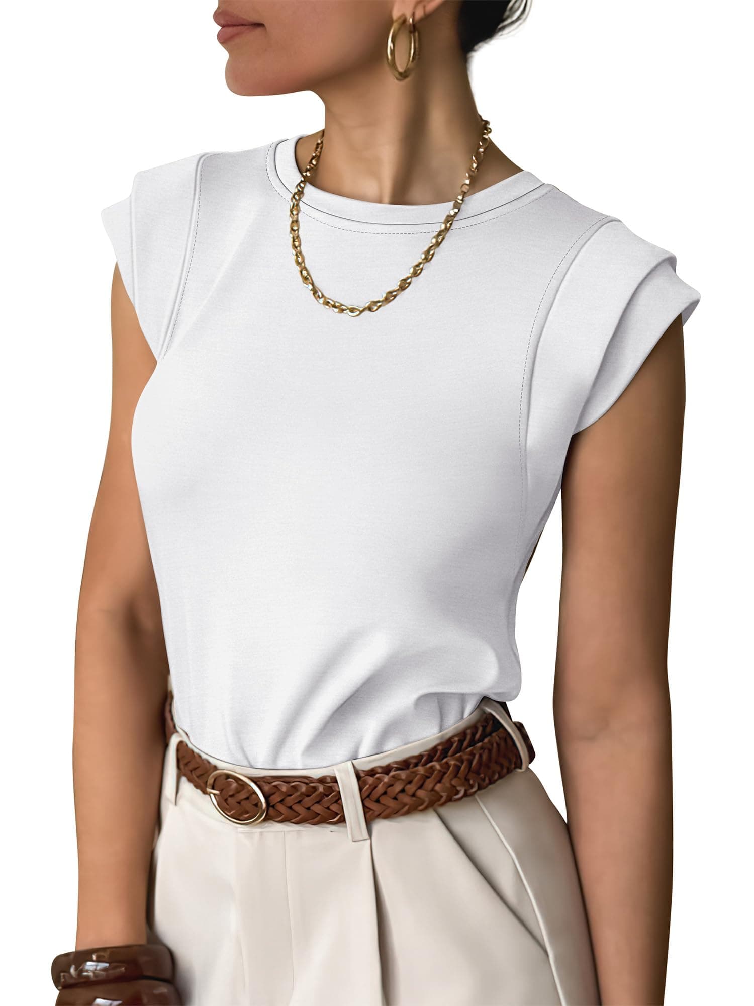 ANRABESS Business Casual Tops for Womens Cap Sleeve Summer Dressy Shirts 2026 Trendy Work Office Outfits Clothing