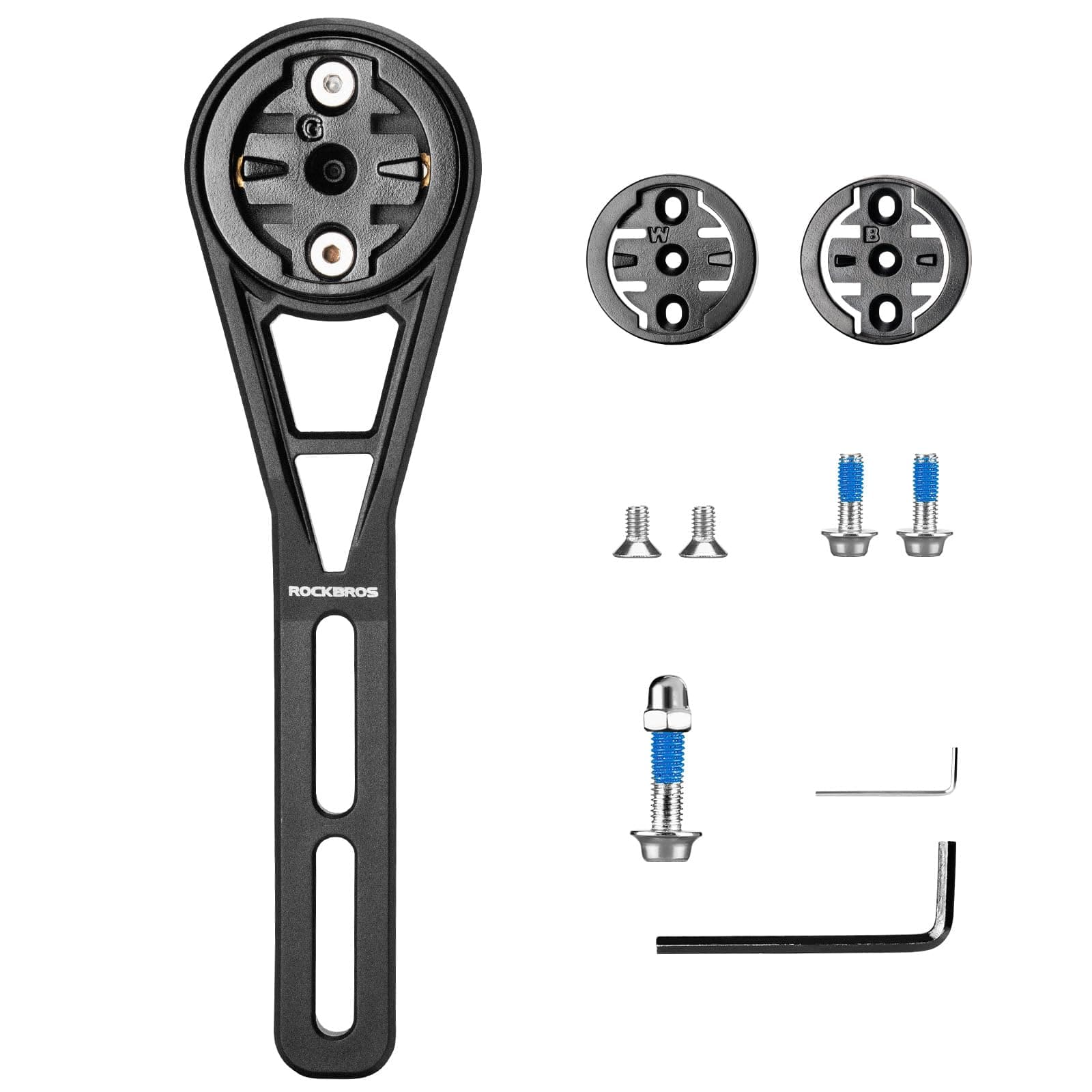 ROCKBROS Bike Computer Mount Out-Front Compatible with Garmin & Mainstream Watch Tables,Equipped with Multiple Types of Bases