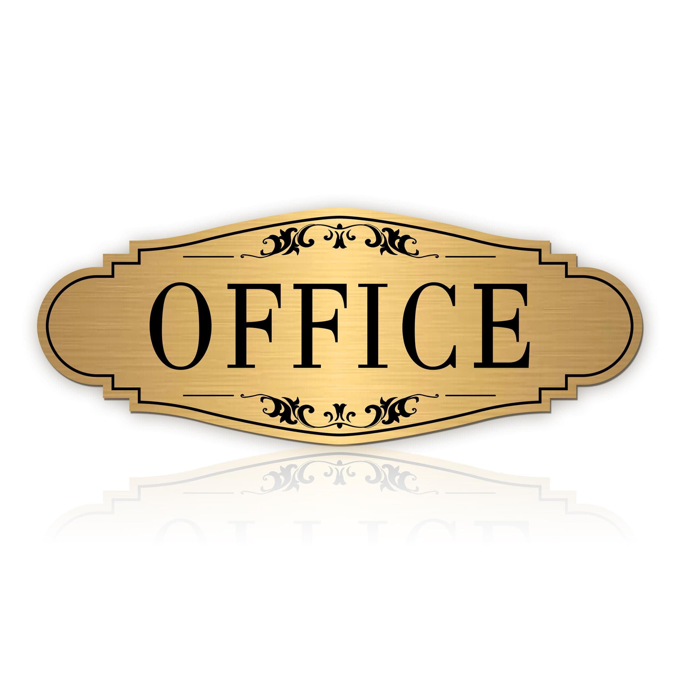 The Office Door Sign for Home and Business，Self-Adhesive Waterproof and Fade-Resistant Brushed Gold Office Sticker for House，Business，Door, Window