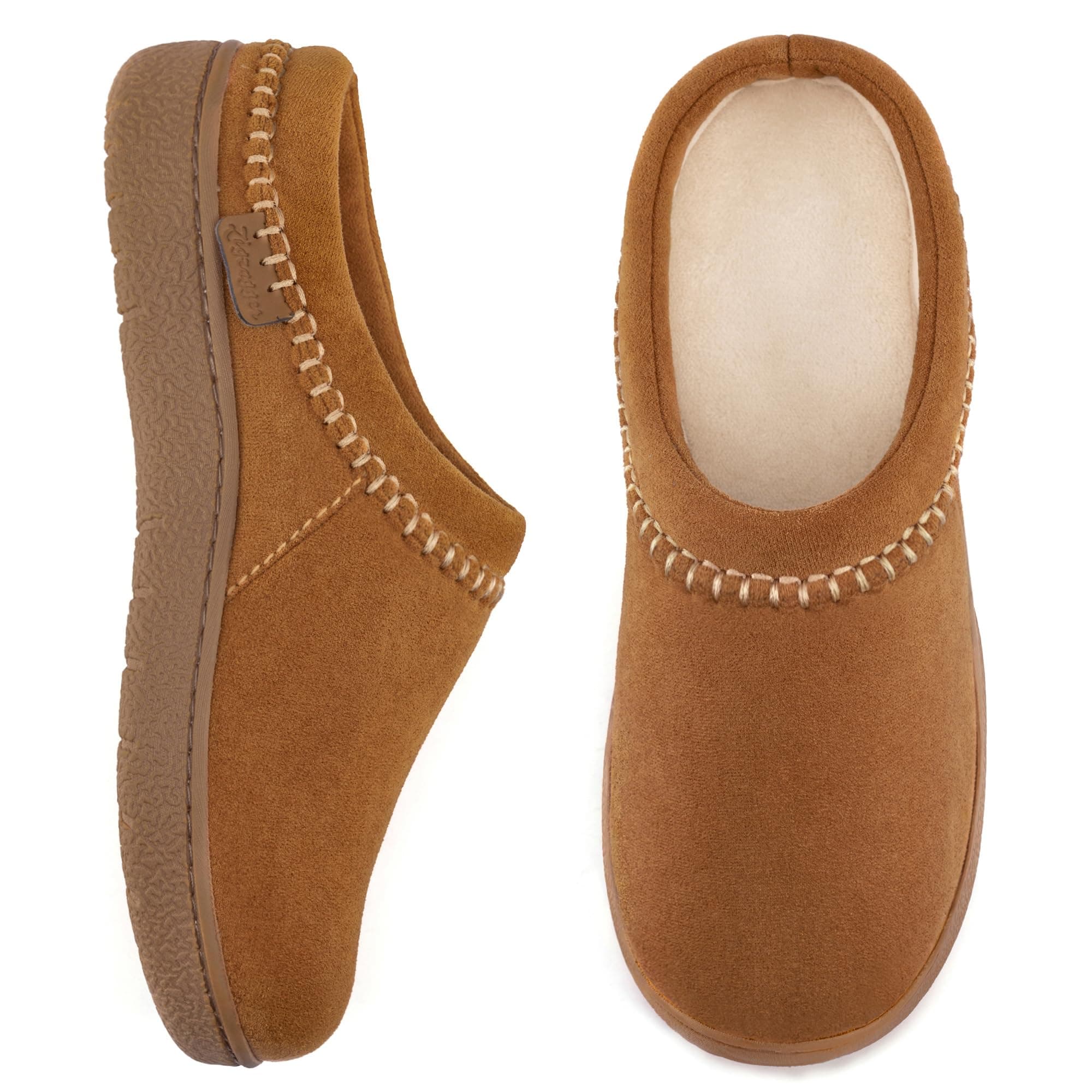Zigzagger Women's Slip On Moccasin Slippers, Microsuede Indoor/Outdoor Comfy House Shoes with Memory Foam, Cozy Loafer Clog Slippers