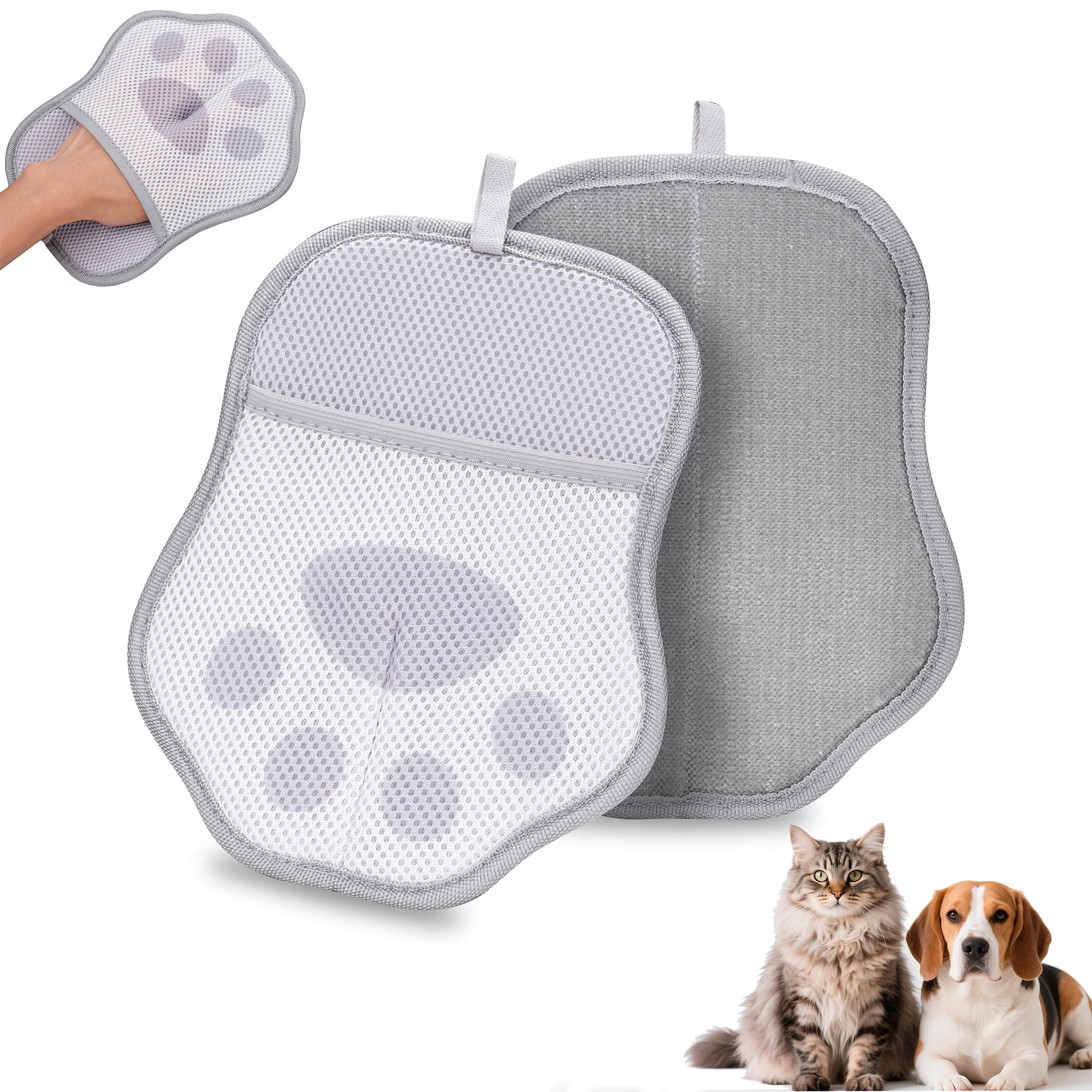 Pet Hair Removal Glove for Cats & Dogs, Reusable Electrostatic Pet Hair Remover Tool, Lint Brush for Couch, Clothing, Carpet, Car Seat