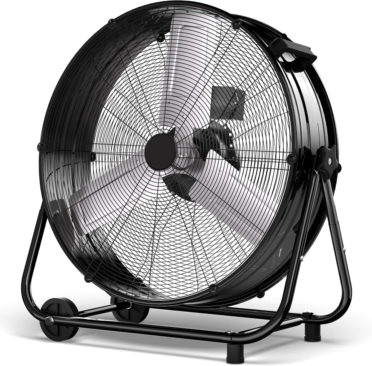 AKIRES 40 Inch Industrial Drum Fan,24800 CFM High Velocity Floor Fan With 360°Adjustable Tilt,Heavy Duty Metal Fan with 1200 Sq.ft